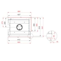 Twin 7NCP Tunnel-Eckkamineinsatz Rechtsverglast 7kW -Derofenfuchs Verkäufe eck kamineinsatz tunnelkamineinsatz bef twin 7ncp masse2 1280x1280