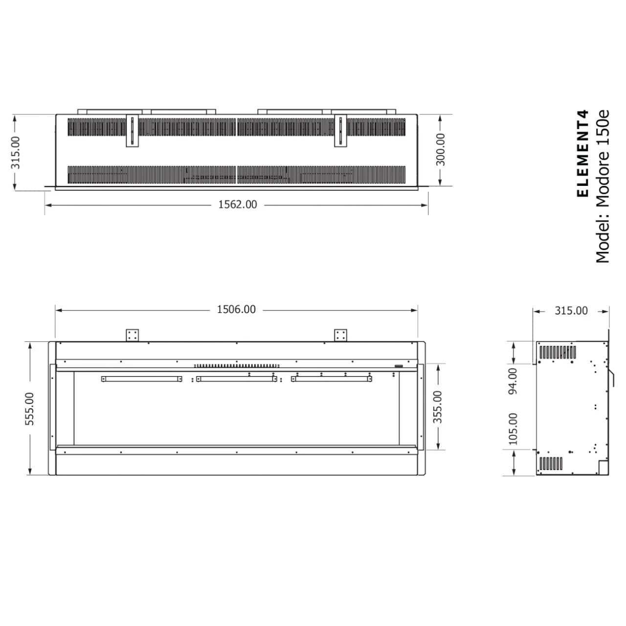 Elektrokamin Club 150E 4in1 Einbaukassette Mit Wärmeleistung 20 Elektrokamin Club 150E 4in1 Einbaukassette Mit Wärmeleistung – Bild 18