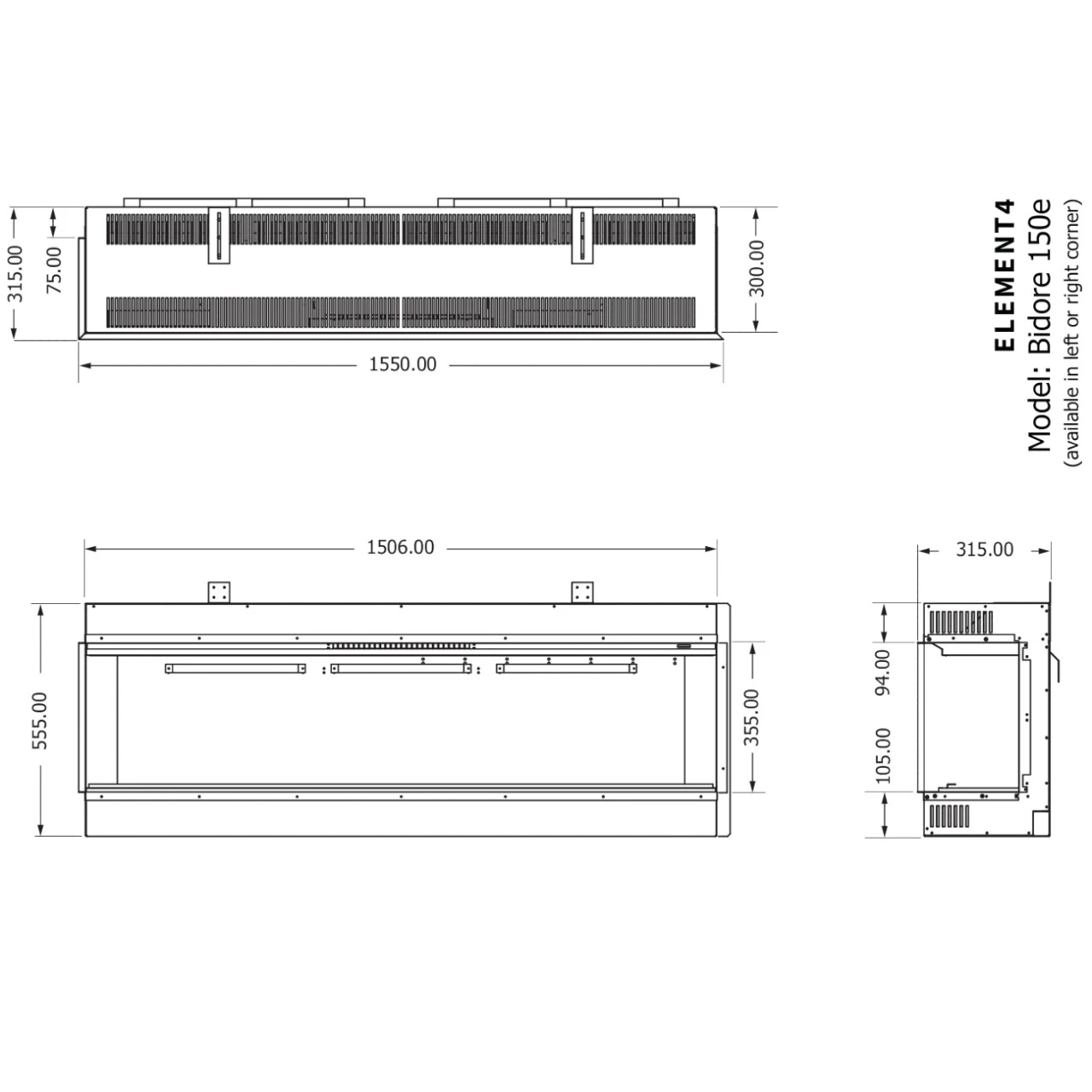 Elektrokamin Club 150E 4in1 Einbaukassette Mit Wärmeleistung 19 Elektrokamin Club 150E 4in1 Einbaukassette Mit Wärmeleistung – Bild 17
