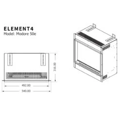Elektrokamin Club 50E 4in1 Einbaukassette Mit Wärmeleistung -Derofenfuchs Verkäufe element4 50e elektrokamin front masse 1280x1280