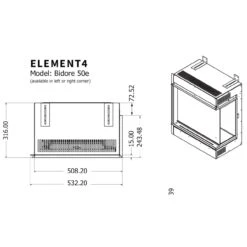 Elektrokamin Club 50E 4in1 Einbaukassette Mit Wärmeleistung -Derofenfuchs Verkäufe element4 50e elektrokamin links rechts masse 1280x1280