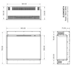 Elektrokamin Club 80HE 4in1 Einbaukassette Mit Wärmeleistung -Derofenfuchs Verkäufe element4 80he elektrokamin links rechts masse 1280x1280