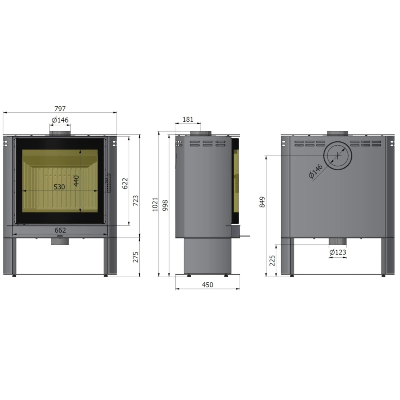 Elipse F2 Kaminofen 9kW Grau 5 Elipse F2 Kaminofen 9kW Grau – Bild 3