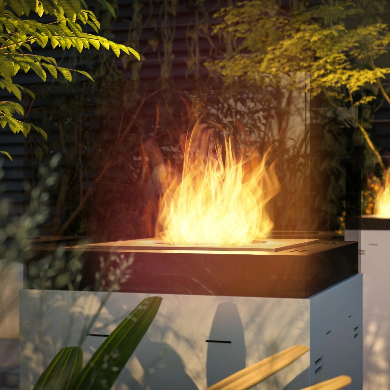 Instand 1150 Weiß Ethanolkamin Feuersäule 4 Instand 1150 Weiß Ethanolkamin Feuersäule – Bild 2