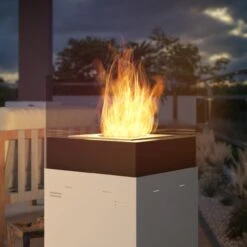 Instand 850 Weiß Ethanolkamin Feuersäule -Derofenfuchs Verkäufe ethanol kamin intstand 850 weiss web4 1280x1280
