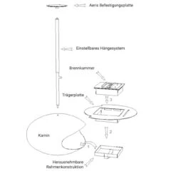 Cocoon Fires AERIS Ethanolkamin Deckenmontage Schwarz -Derofenfuchs Verkäufe ethanolkamin aeris montage 1280x1280