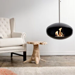 Cocoon Fires AERIS Ethanolkamin Deckenmontage Schwarz/Edelstahl -Derofenfuchs Verkäufe ethanolkamin aeris schwarz edelstahl web2 1280x1280