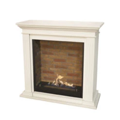 Cadiz Bioethanol Kamin Weiß Mit Steindekor