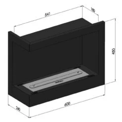 CORNER L600 Ethanolkamin Einbaukassette Ecke Links -Derofenfuchs Verkäufe ethanolkamin cornerbox600L masse1 1280x1280