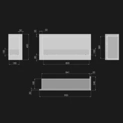 CORNER P900 Ethanolkamin Einbaukassette Ecke Rechts -Derofenfuchs Verkäufe ethanolkamin cornerbox900R masse 1280x1280