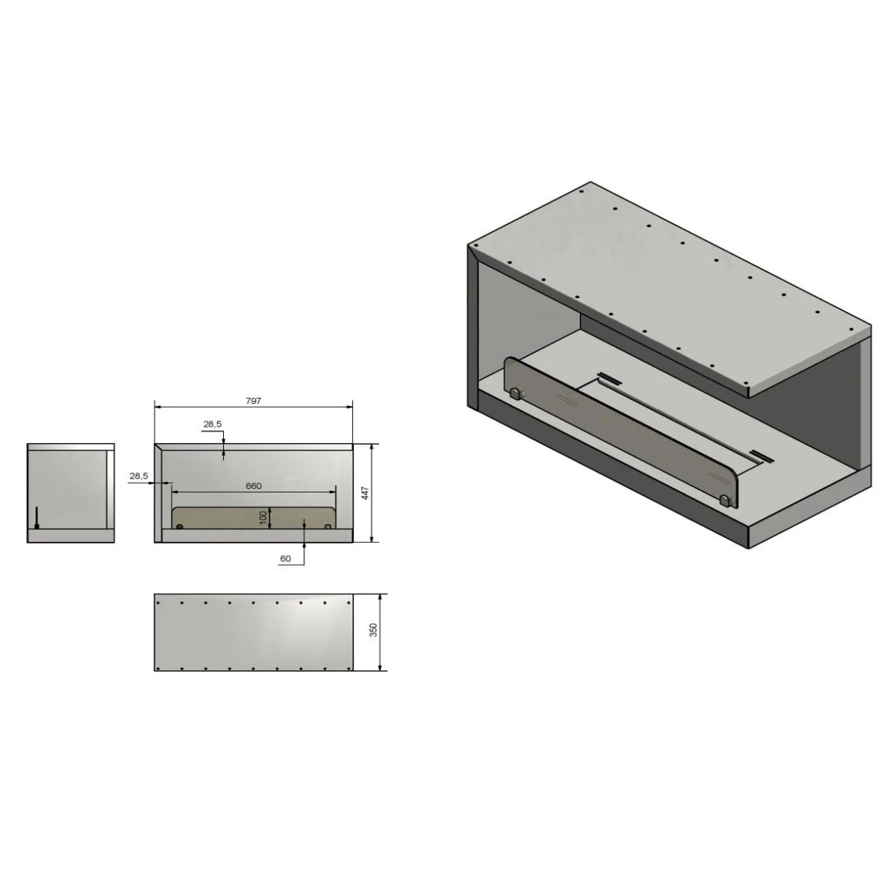 INSIDE P800 Ethanolkamin Einbaukassette Ecke Rechts 11 INSIDE P800 Ethanolkamin Einbaukassette Ecke Rechts – Bild 9