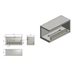 INSIDE L800 Ethanolkamin Einbaukassette Ecke Links -Derofenfuchs Verkäufe ethanolkmain inside l800 vers2 masse 1280x1280