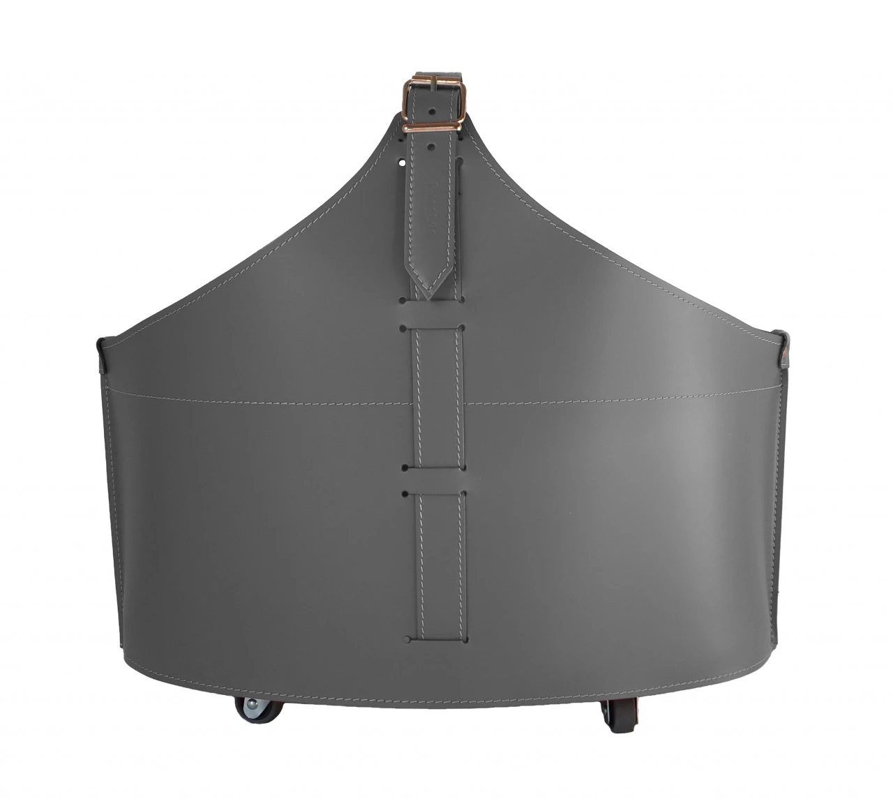 Designer Holzkorb Fabia Anthrazit Aus Regeneriertem Leder Mit Rollen 3 Designer Holzkorb Fabia Anthrazit Aus Regeneriertem Leder Mit Rollen