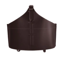 Designer Holzkorb Fabia Dunkel Braun Aus Regeneriertem Leder Mit Rollen