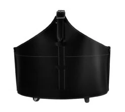 Designer Holzkorb Fabia Schwarz Aus Regeneriertem Leder Mit Rollen