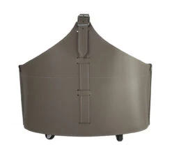 Designer Holzkorb Fabia Taupe Aus Regeneriertem Leder Mit Rollen