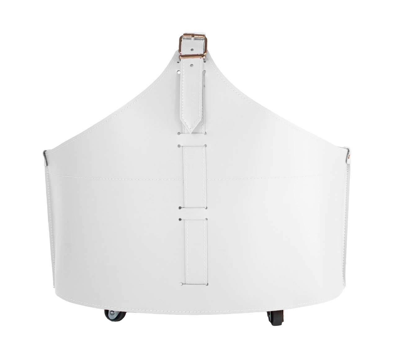 Designer Holzkorb Fabia Weiß Aus Regeneriertem Leder Mit Rollen 3 Designer Holzkorb Fabia Weiß Aus Regeneriertem Leder Mit Rollen