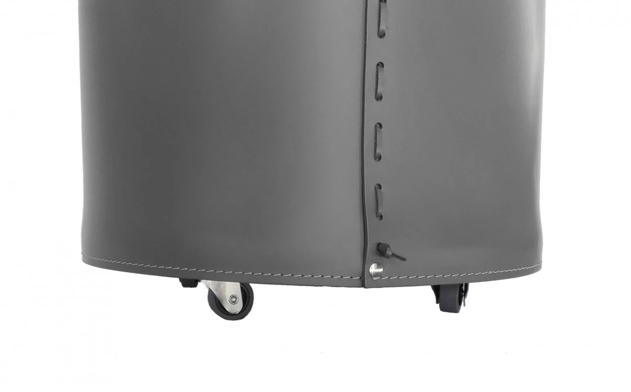 Giro Designer Holzkorb Anthrazit Aus Regeneriertem Leder Mit Rollen 6 Giro Designer Holzkorb Anthrazit Aus Regeneriertem Leder Mit Rollen – Bild 4