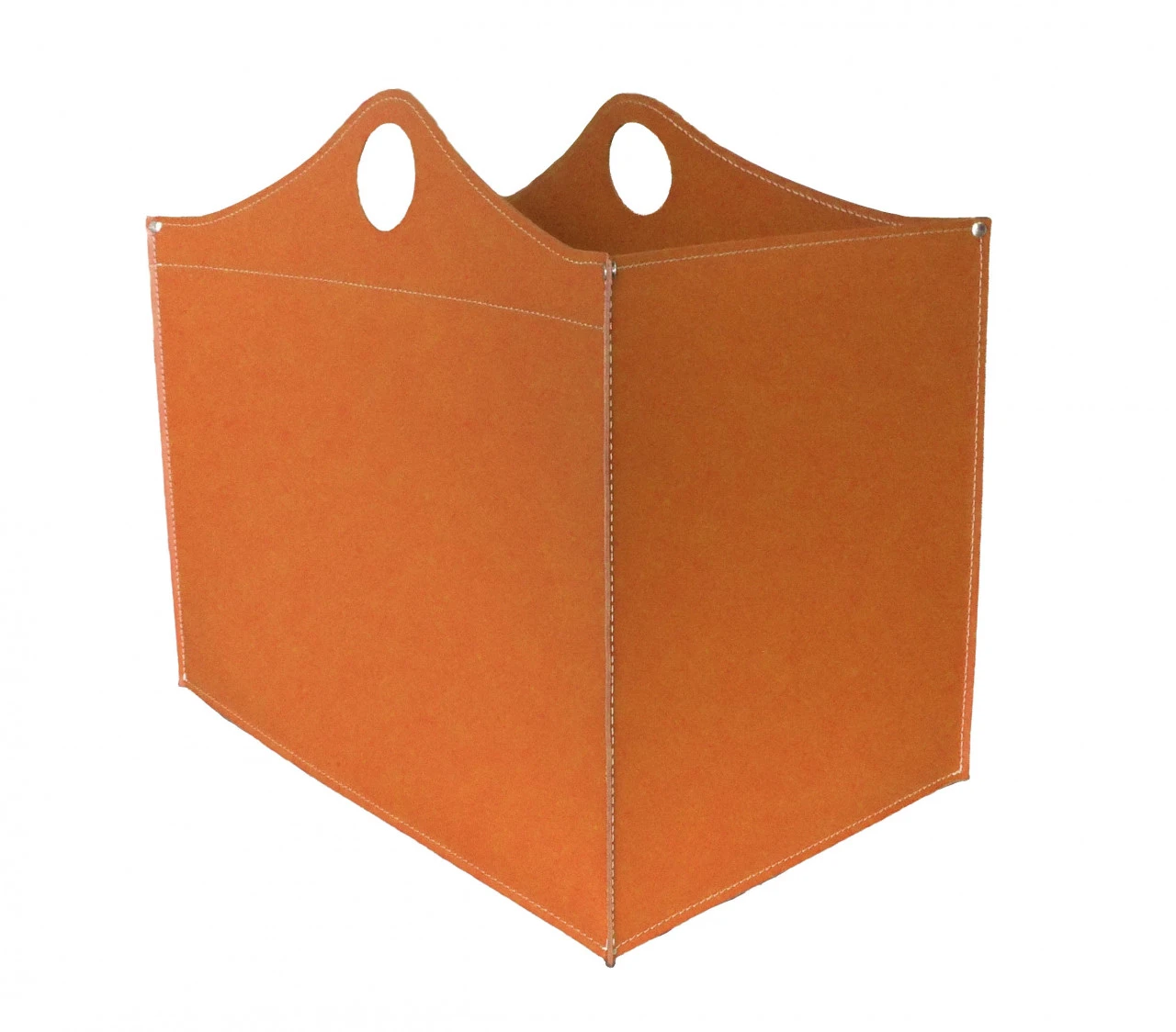 Woodbag Designer Holzkorb Braun Aus Regeneriertem Leder Mit Rollen 7 Woodbag Designer Holzkorb Braun Aus Regeneriertem Leder Mit Rollen – Bild 5