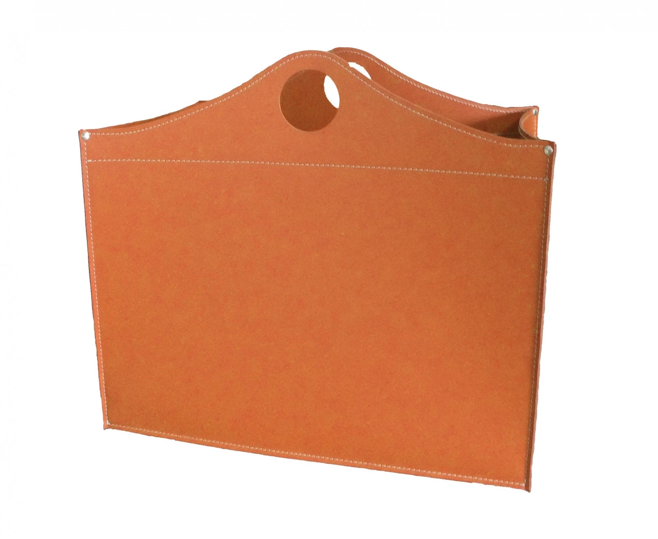 Woodbag Designer Holzkorb Braun Aus Regeneriertem Leder Mit Rollen 6 Woodbag Designer Holzkorb Braun Aus Regeneriertem Leder Mit Rollen – Bild 4