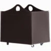 Woodbag Designer Holzkorb Dunkelbraun Aus Regeneriertem Leder Mit Rollen -Derofenfuchs Verkäufe firestyle woodbag dunkel braun 6 1280x1280