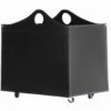 Woodbag Designer Holzkorb Schwarz Aus Regeneriertem Leder Mit Rollen -Derofenfuchs Verkäufe firestyle woodbag schwarz 6 1280x1280