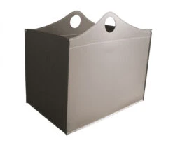 Woodbag Designer Holzkorb Taupe Aus Regeneriertem Leder Mit Rollen