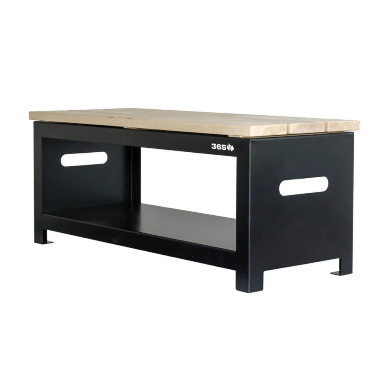 Gartenbank 100 Cm Mit Holzlager In Schwarz 3 Gartenbank 100 Cm Mit Holzlager In Schwarz