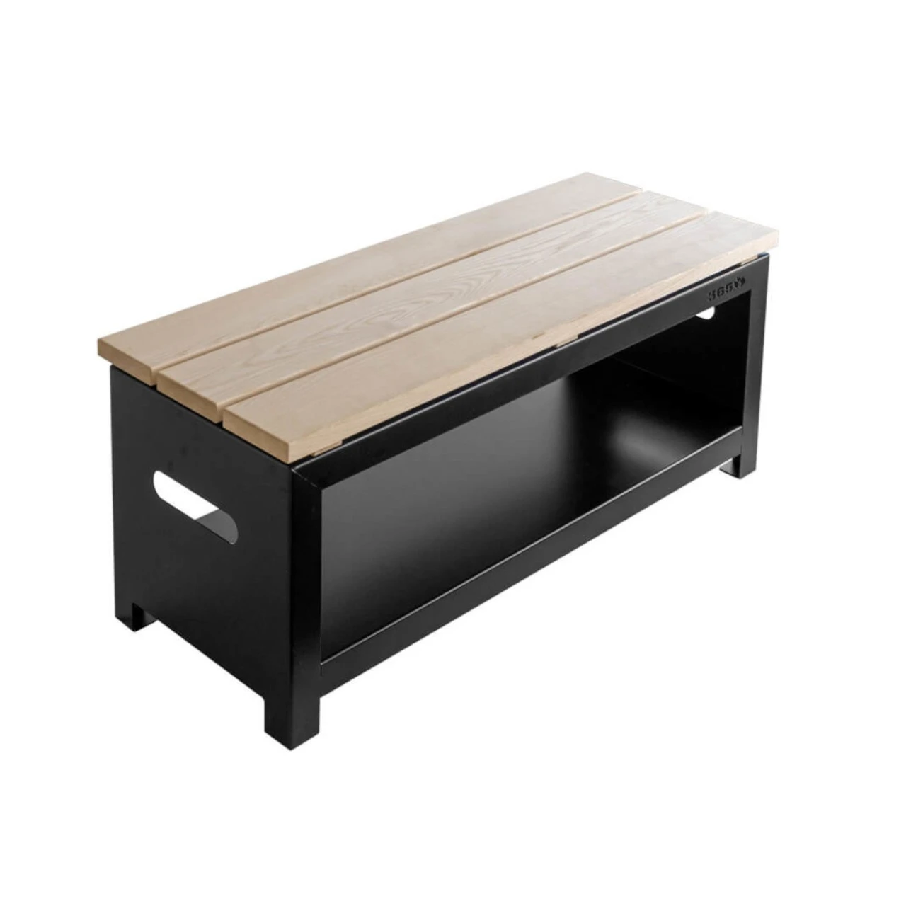 Gartenbank 100 Cm Mit Holzlager In Schwarz 7 Gartenbank 100 Cm Mit Holzlager In Schwarz – Bild 5