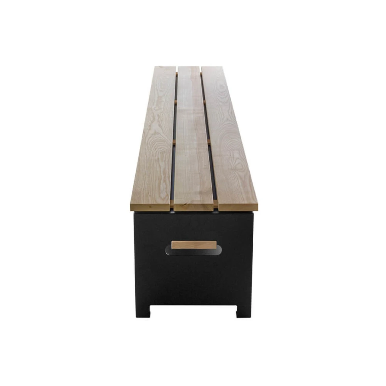 Gartenbank 180 Cm Mit Holzlager In Schwarz 5 Gartenbank 180 Cm Mit Holzlager In Schwarz – Bild 3