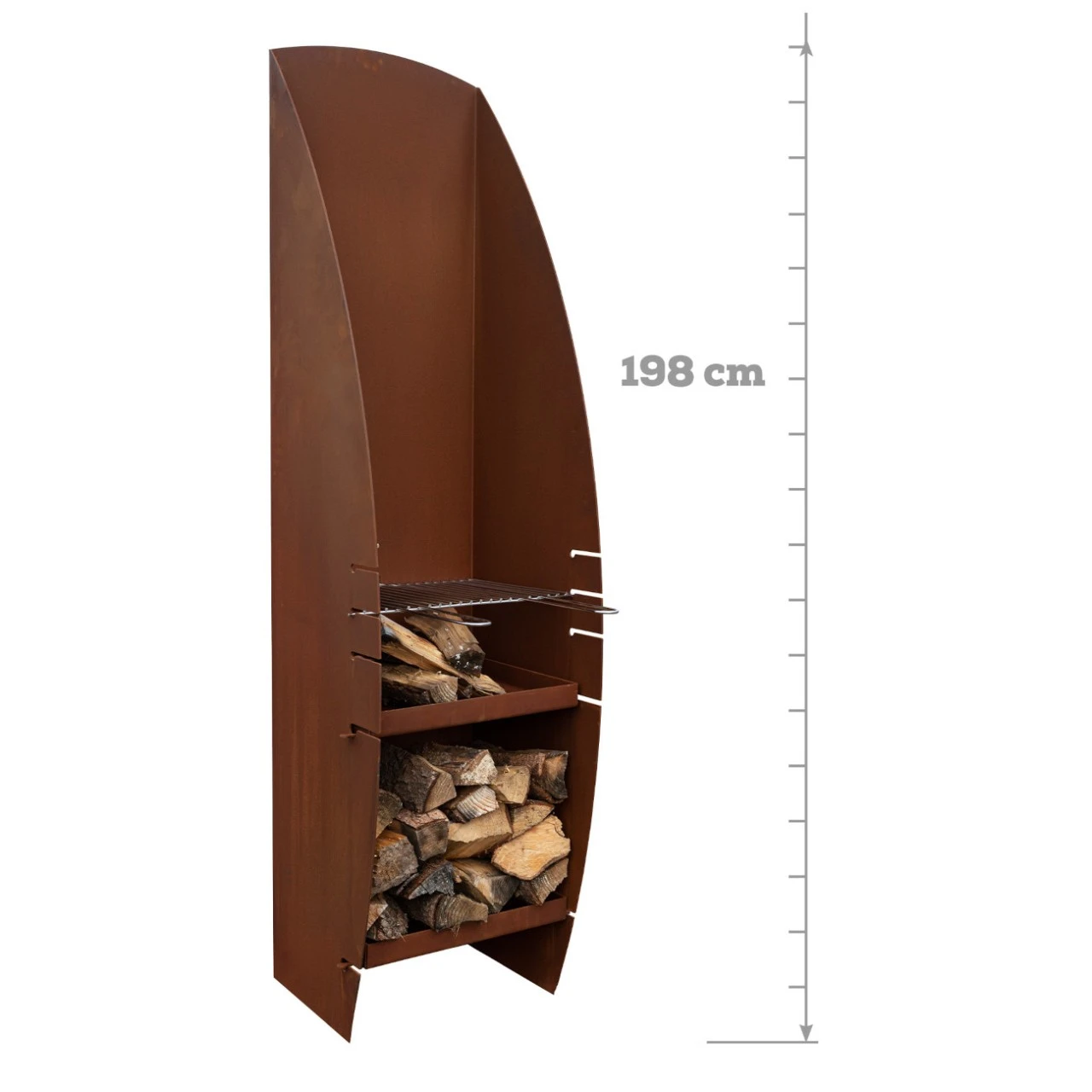 Gartenkamin CLASSIC Mit Grill Aus Cortenstahl 6 Gartenkamin CLASSIC Mit Grill Aus Cortenstahl – Bild 4