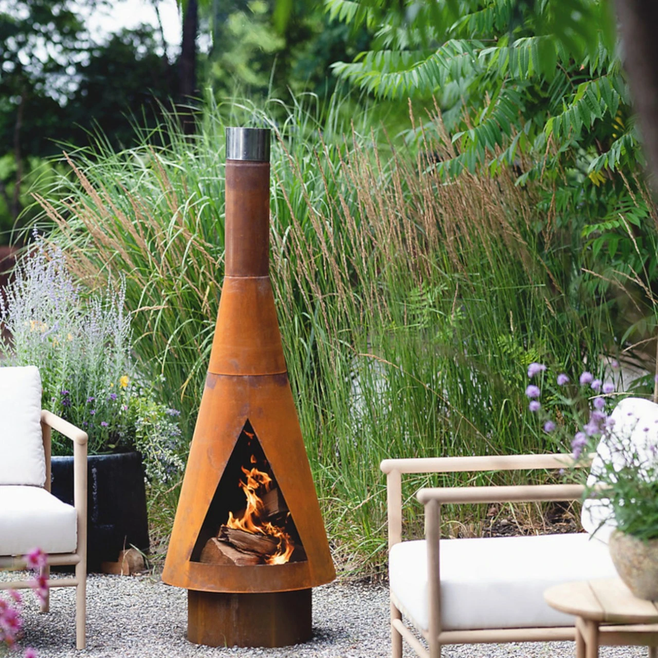 Outdoor/Garten Kamin Feuersäule Denver Cortenstahl 4 Outdoor/Garten Kamin Feuersäule Denver Cortenstahl – Bild 2