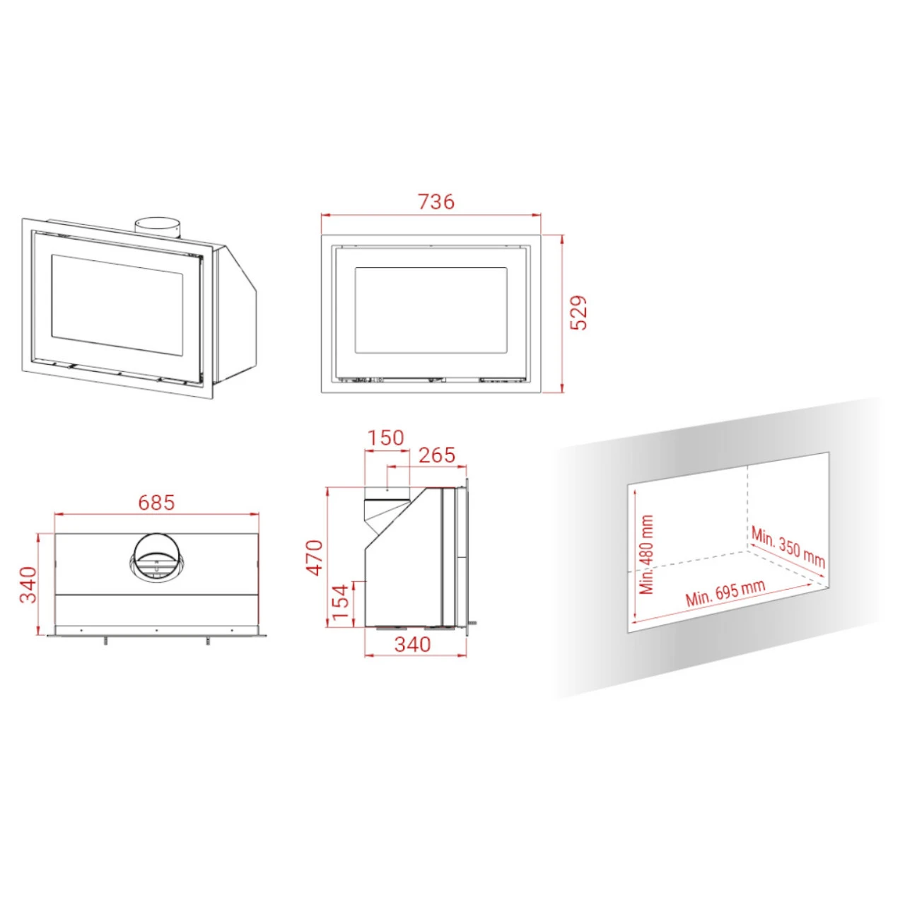 H370 Petite Black Magic 6kW Einbau-Kaminkassette 6 H370 Petite Black Magic 6kW Einbau-Kaminkassette – Bild 4