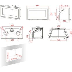 H470W Einbau-Kaminkassette 7kW -Derofenfuchs Verkäufe h470 w masse 1280x1280