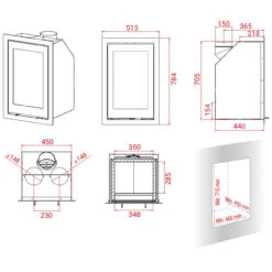 H700 Einbau-Kaminkassette 6kW -Derofenfuchs Verkäufe h700 masse 1280x1280