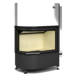 Volcano 2LRh Runder Eck-Kamineinsatz Links 11kW Hebetür