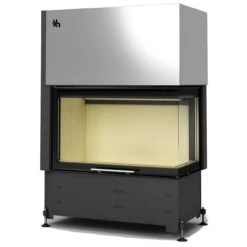 Warmluft-Kamineinsatz Volcano 2BPTH 11kw Rechtsverglast Hebetür