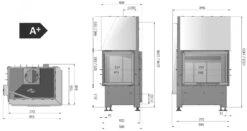 Volcano 2LH Warmluft-Eckkamin 11kW Linksverglaste Hebetür 18 Volcano 2LH Warmluft-Eckkamin 11kW Linksverglaste Hebetür -Derofenfuchs Verkäufe hajduk volcano 2ph masszeichnung 1280x1280