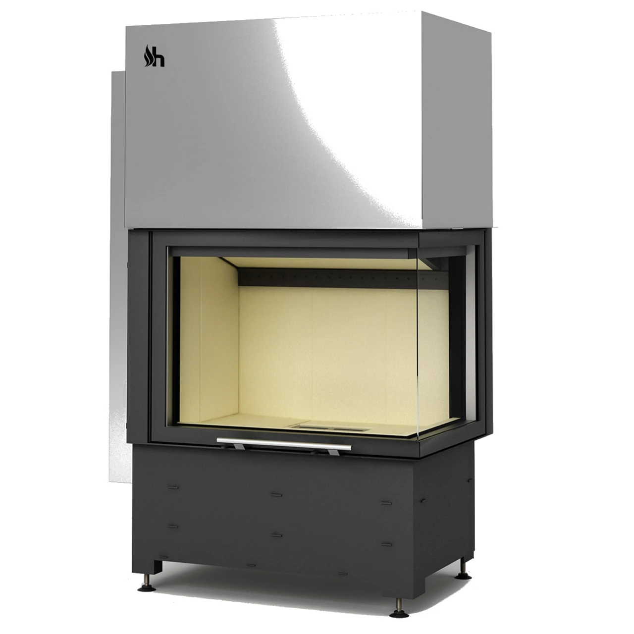 Volcano 2PH Warmluft-Eckkamineinsatz 11kW Mit Rechtsverglaste Hebetür 3 Volcano 2PH Warmluft-Eckkamineinsatz 11kW Mit Rechtsverglaste Hebetür