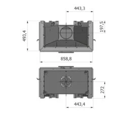 Volcano 3ATH Dreiseitiger Panorama Kamineinsatz 9kW -Derofenfuchs Verkäufe hajduk volcano 3ath kamineinsatz masse1 1280x1280