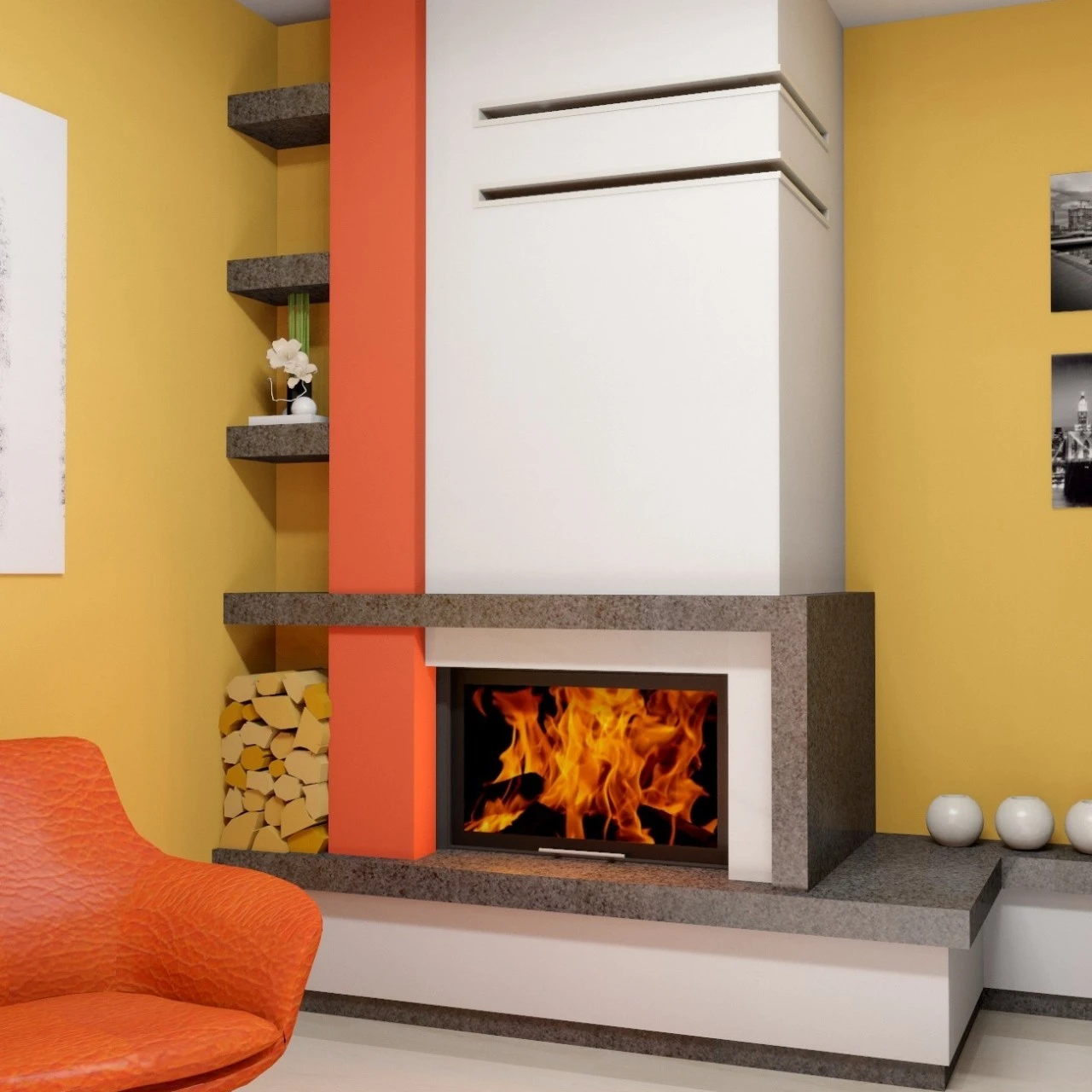 Volcano ATh Kamineinsatz 9kW Hebetür 5 Volcano ATh Kamineinsatz 9kW Hebetür – Bild 3