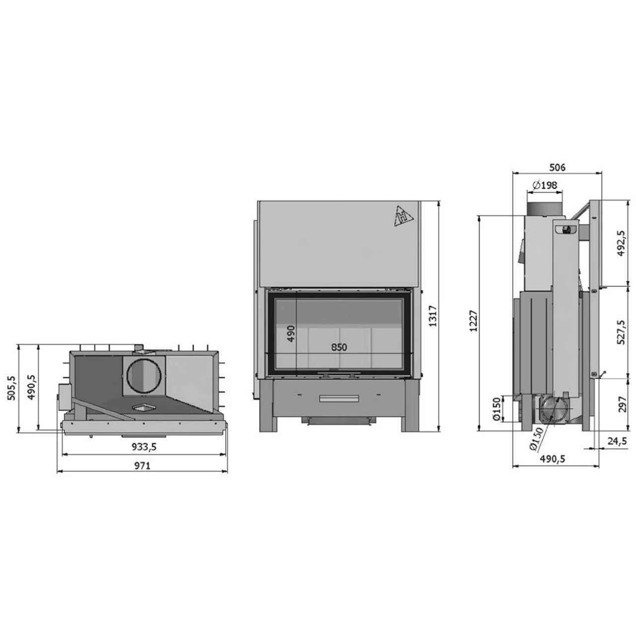Warmluft- Kamineinsatz Volcano BTH 11kw Und Rahmenloser Hebetür 5 Warmluft- Kamineinsatz Volcano BTH 11kw Und Rahmenloser Hebetür – Bild 3