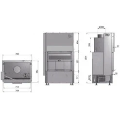 Volcano WH18 Wassergeführter Kamineinsatz 18kW Hebetür -Derofenfuchs Verkäufe hajduk volcano wh18 masszeichnung 1280x1280
