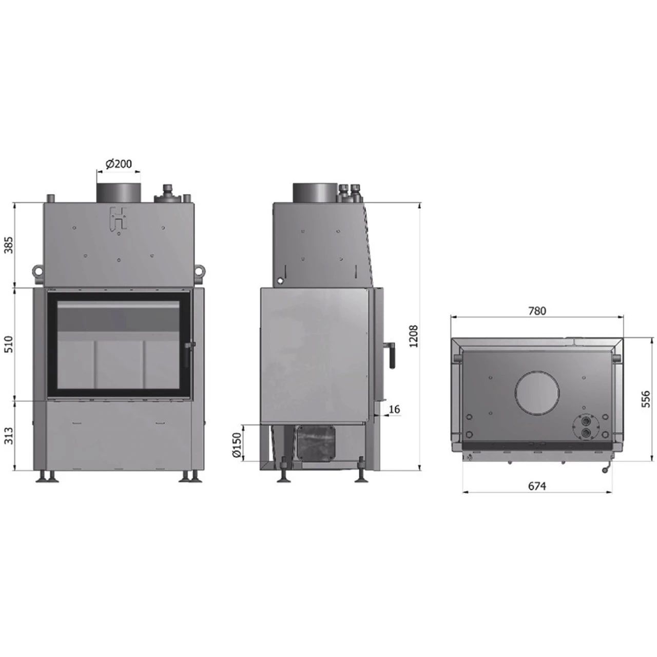 Volcano WT18 Wassergeführter Kamineinsatz 18kW Doppelverglast 5 Volcano WT18 Wassergeführter Kamineinsatz 18kW Doppelverglast – Bild 3