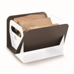 Hoya Designer Holzkorb Aus Aluminium Weiß Und Bronze -Derofenfuchs Verkäufe hoya holzkorb designer pelletkorb weiss bronze web1 1280x1280