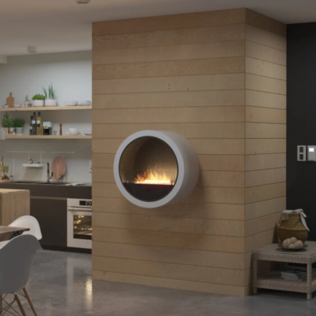 Incyrcle Wall Weiß Ethanolkamin 4 Incyrcle Wall Weiß Ethanolkamin – Bild 2