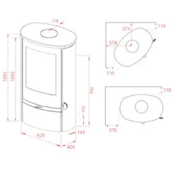 Jubilee 25 Kaminofen 6kW Schwarz -Derofenfuchs Verkäufe jubilee25 ohne t r masse 1280x1280