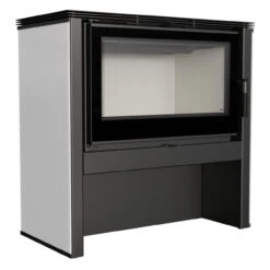 Juno 12 Kaminofen Weiß 12kW Mit Rahmenloser Scheibe