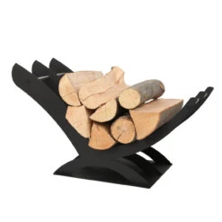 Designer Holzablage / Holzkorb Schwarz