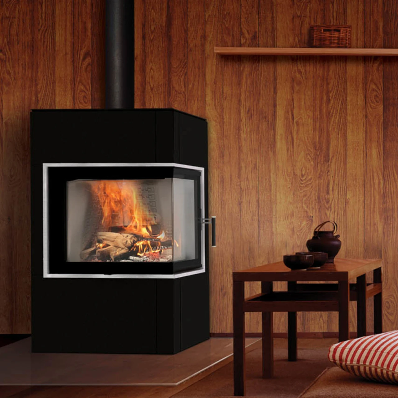 Kompakt 8CP Kaminofen Kaminbausatz 8kW Rechtsverglast 4 Kompakt 8CP Kaminofen Kaminbausatz 8kW Rechtsverglast – Bild 2